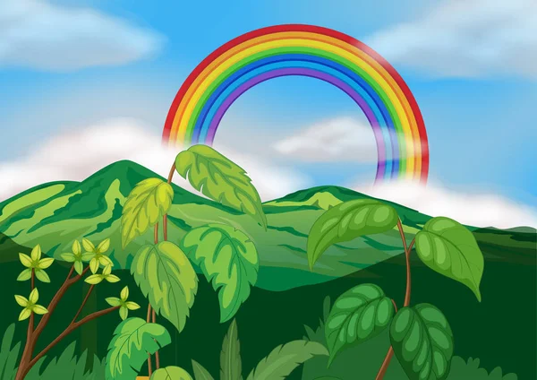 Krásné Zelené Horské Krajiny Ilustrace — Stockový vektor