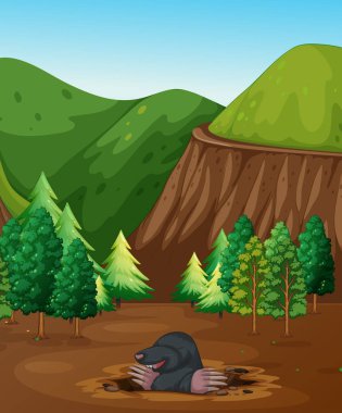 Köstebek kazma zemin şekil