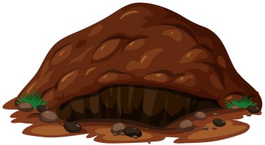 Bir hayvan yeraltı Habitat üzerinde beyaz arka plan illüstrasyon