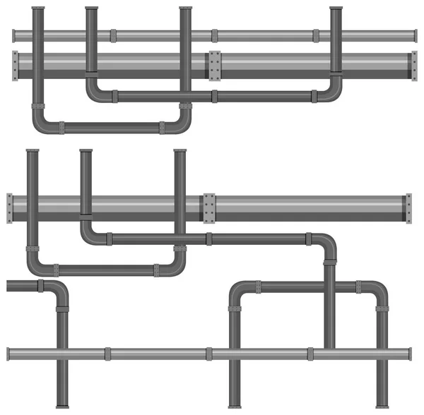 Illustration Une Carte Des Systèmes Conduites Eau — Image vectorielle