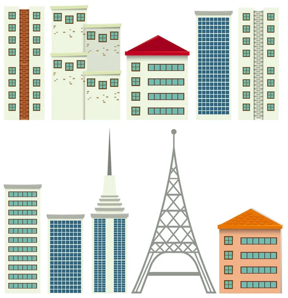 Modern Building White Background Illustration — Stock Vector