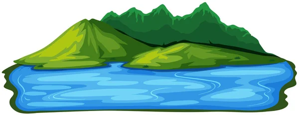 Krásné Přírodní Krajina Ostrova Ilustrace — Stockový vektor