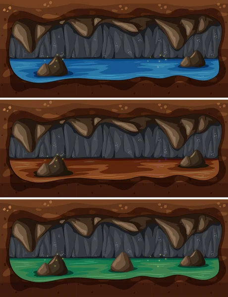 A Set of Underground Cave River illustration