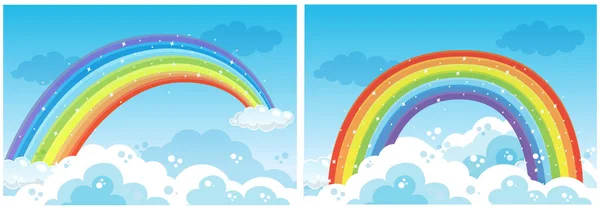 Set Illustrazioni Rainbow Sky — Vettoriale Stock