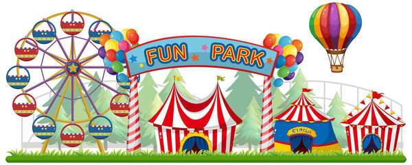 A Colourful Fun Park View illustration