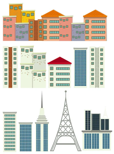 Conjunto Ilustração Edifício Moderno —  Vetores de Stock