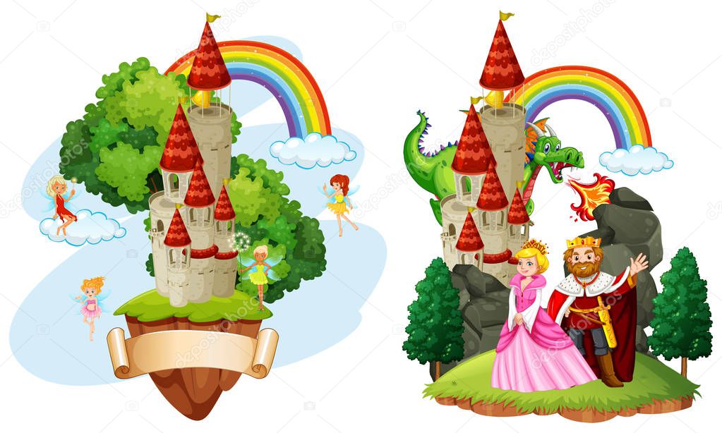 Beautiful Fairy Tale Castle illustration