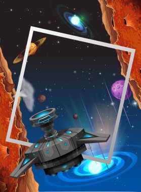 Bir karede yer sahne illüstrasyon