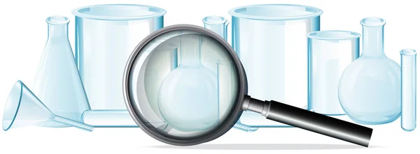 Laboratory Equipments White Background Illustration — Stock Vector