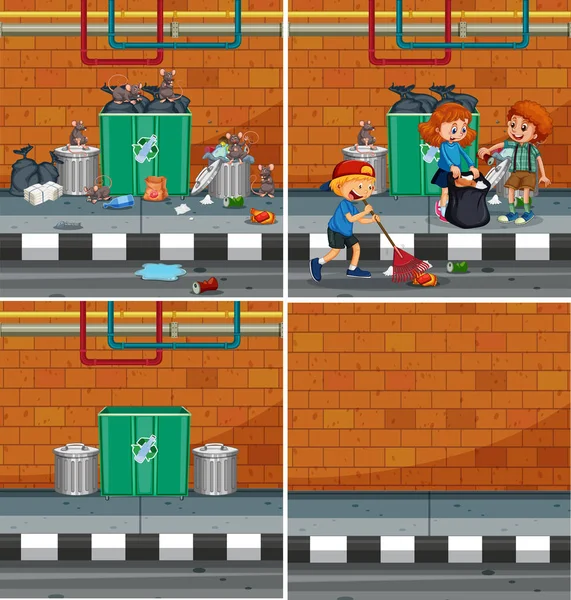 Inställd Streetside Element Illustration — Stock vektor