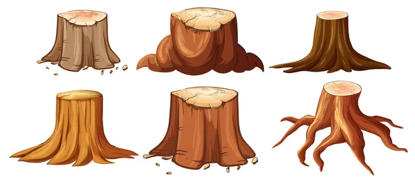 Ensemble Illustrations Différentes Stump — Image vectorielle