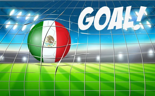 Messico Calcio Palla Bandiera Illustrazione — Vettoriale Stock