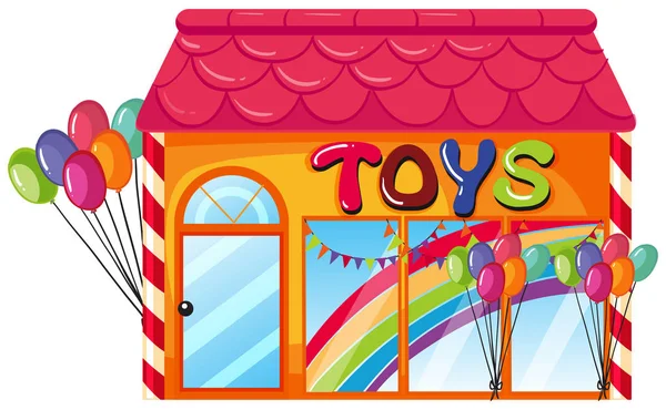 Toys Shop Fehér Háttér Illusztráció — Stock Vector