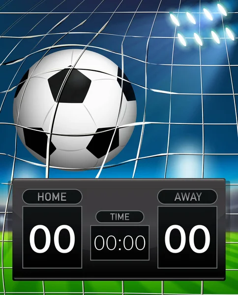 Een Voetbal Scorebord Sjabloon Illustratie — Stockvector