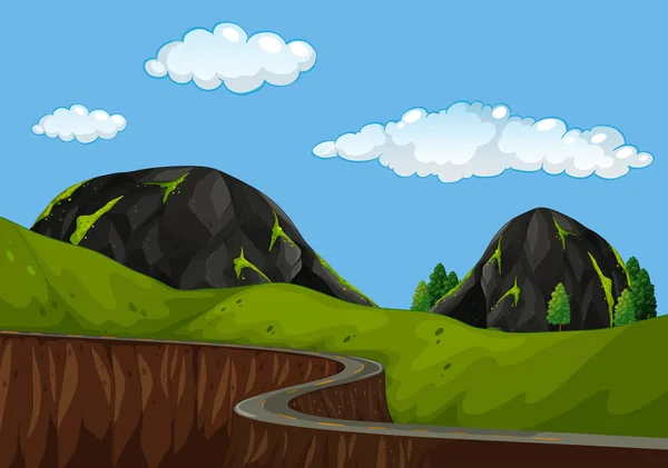 Une Belle Illustration Route Montagne — Image vectorielle