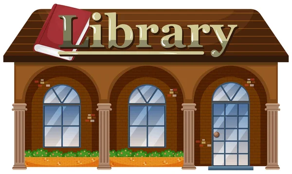 Esterno Una Biblioteca Illustrazione — Vettoriale Stock
