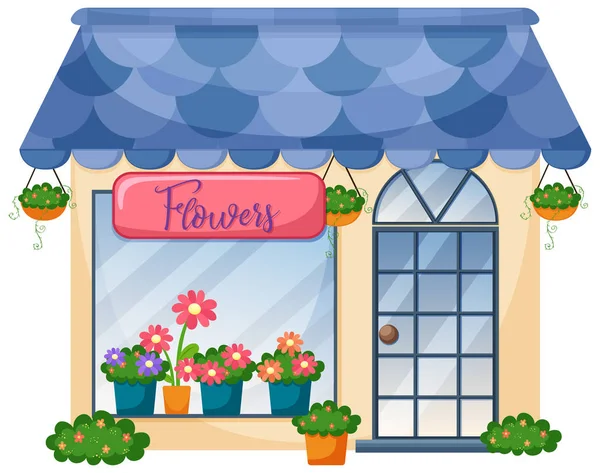 Exterior Ilustração Loja Flores —  Vetores de Stock