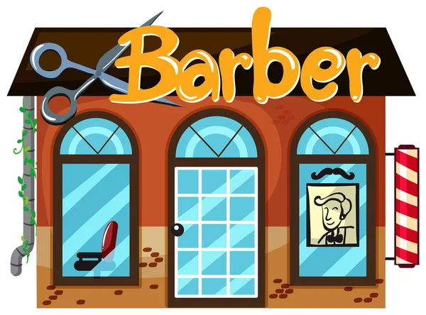 Exterior Ilustración Barbería — Archivo Imágenes Vectoriales