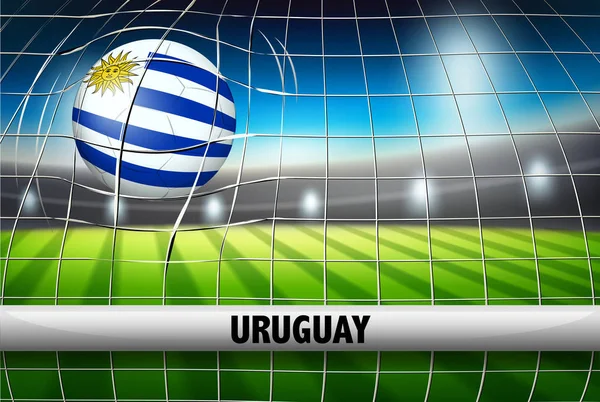 Uruguay Pelota Fútbol Bandera Ilustración — Archivo Imágenes Vectoriales