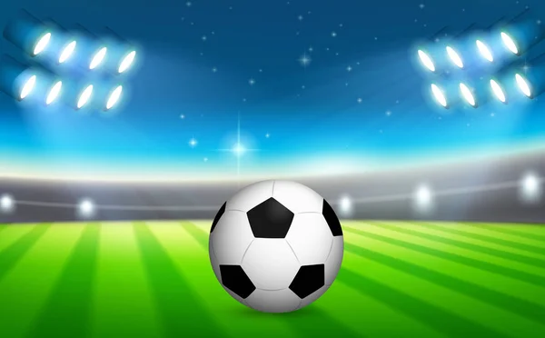 Ein Fußball Auf Dem Spielfeld Illustration — Stockvektor