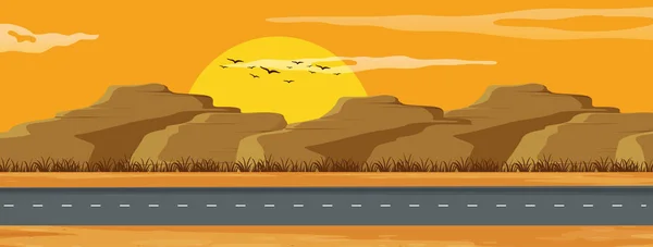 Arizona Ilustracja Krajobraz Droga — Wektor stockowy
