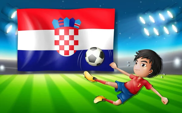 Kroatië Voetbal Speler Sjabloon Illustratie — Stockvector