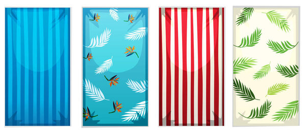 Set of colorful beach towels illustration