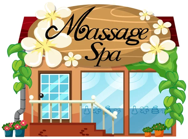 Massage Spa Shop Illustration — Stock Vector