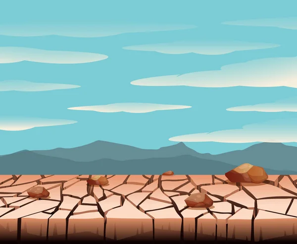 Dry Land Landscape Illustration — Stock Vector