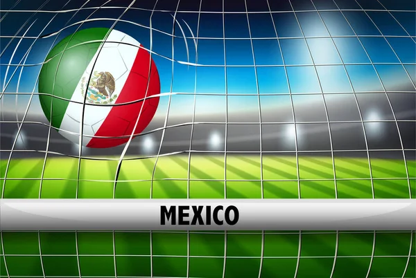 Een Illustratie Van Mexico Voetbal Vlag — Stockvector