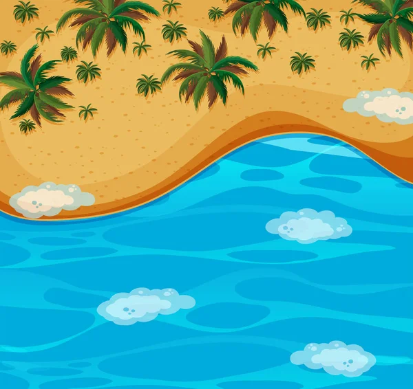 Ein Schöner Strand Luftbild Illustration — Stockvektor