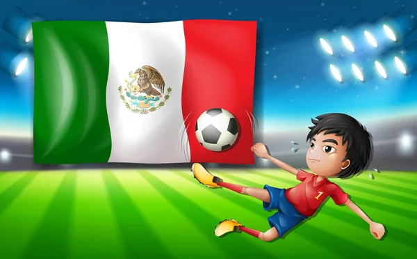 Mexico Football Player Illustration — Stock Vector