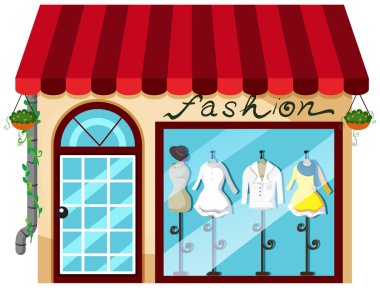 Bayan moda mağaza illüstrasyon