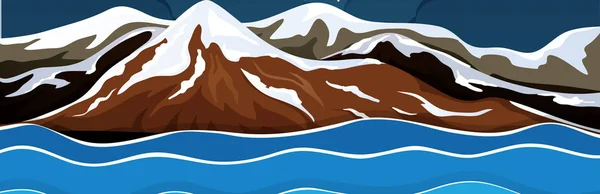 Ілюстрація Снігового Гірського Пейзажу — стоковий вектор