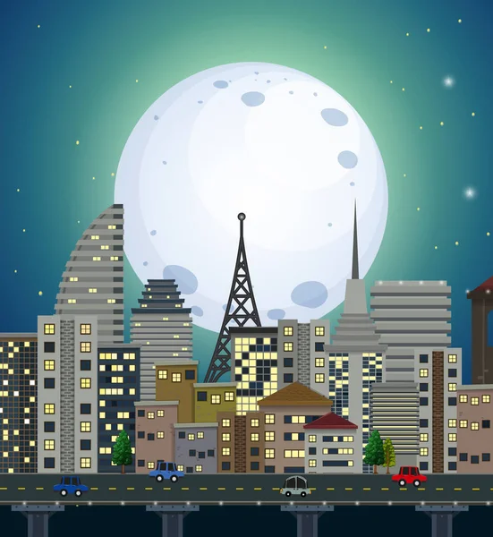 城市夜景图 — 图库矢量图片