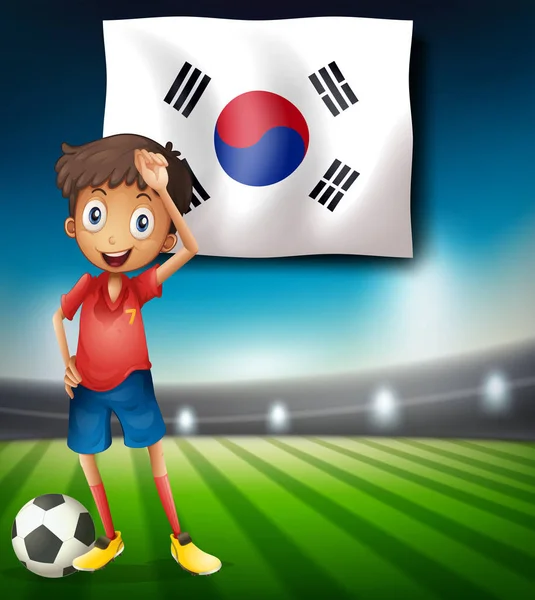 Jižní Korea Fotbal Hráč Ilustrace — Stockový vektor