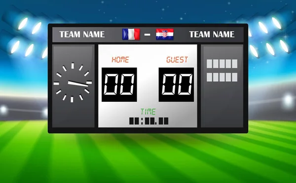 Francia Croazia Scoreboard Illustrazione — Vettoriale Stock