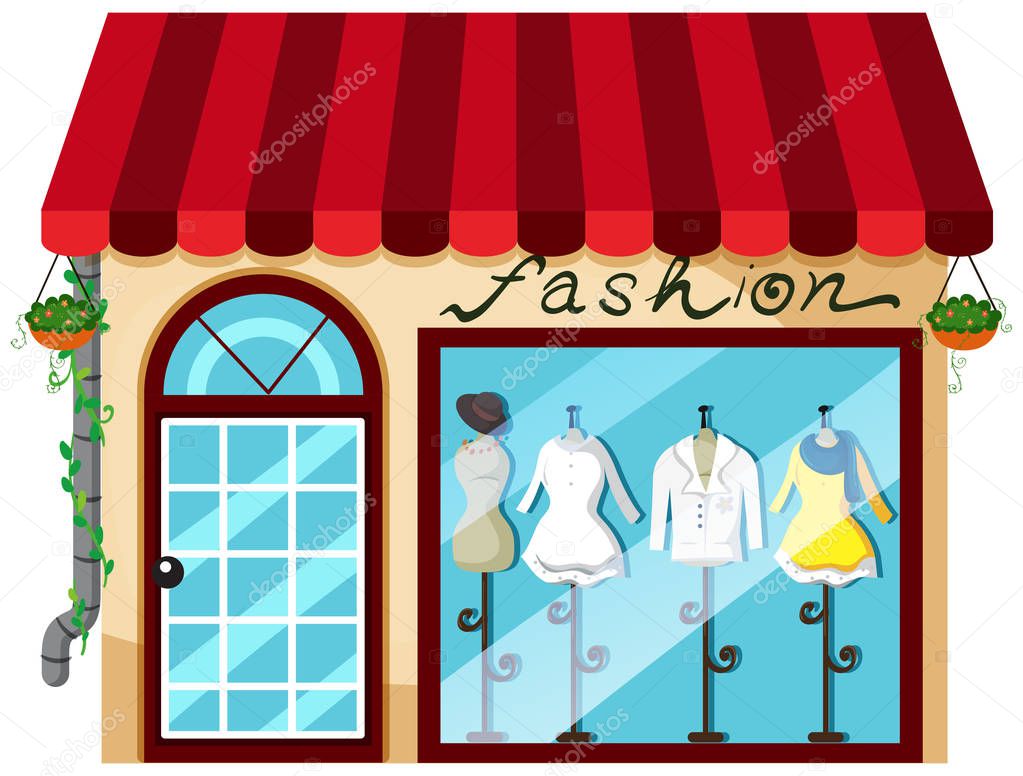 A lady fashion store illustration