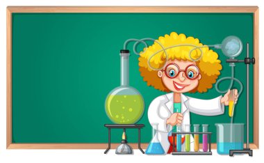 Scienctist deney laboratuvarı illüstrasyon