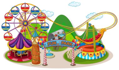 A eğlence parkı ve illüstrasyon binmek