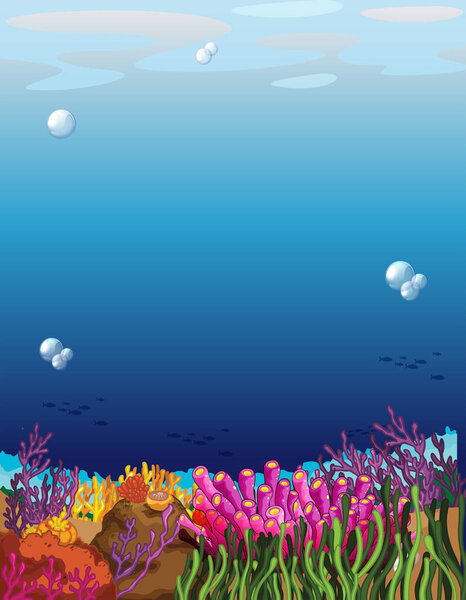 A beautiful underwater scene illustration