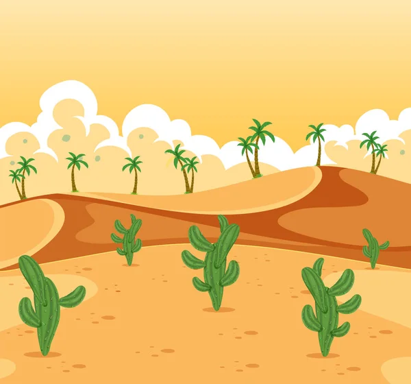 Beautiful Desert Landscape Illustration — Stock Vector