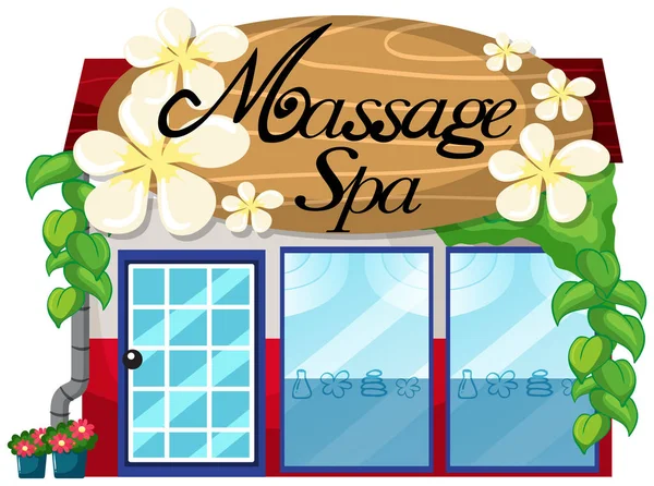 Massage Spa Butik Vit Bakgrund Illustration — Stock vektor