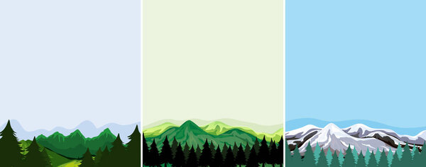 A set of mountain template illustration