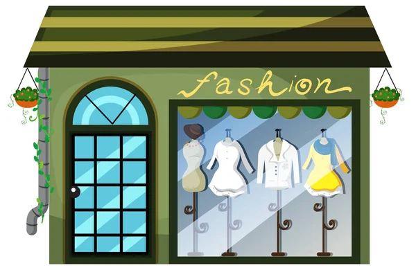 Uma Senhora Loja Moda Ilustração —  Vetores de Stock
