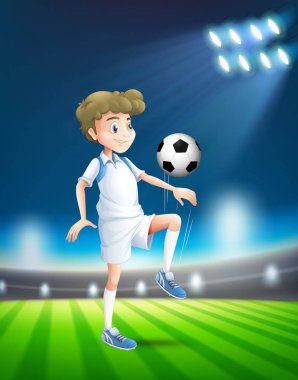 Stadyum resimde bir futbol oyuncu
