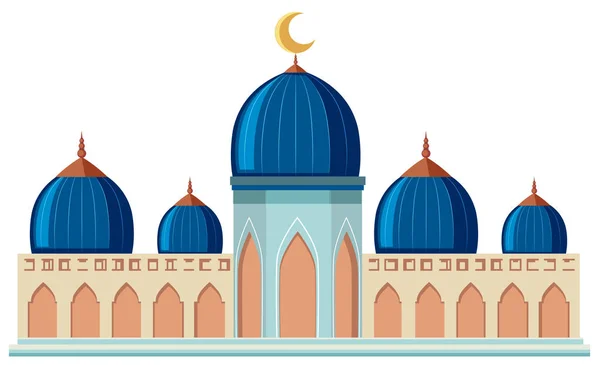 Una Bella Moschea Sfondo Bianco Illustrazione — Vettoriale Stock