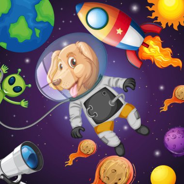 Bir köpek alan çizimde