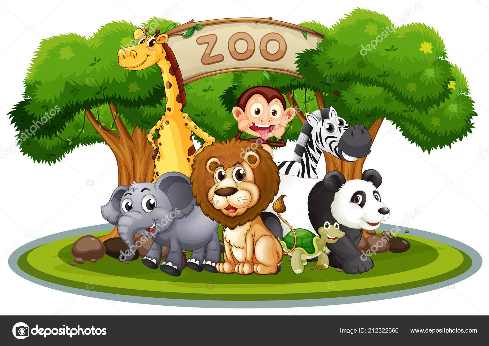 Cute Animals Zoo Illustration Stock Vector by ©interactimages ...