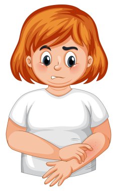 Diyabet kaşıntılı deri çizim ile kız